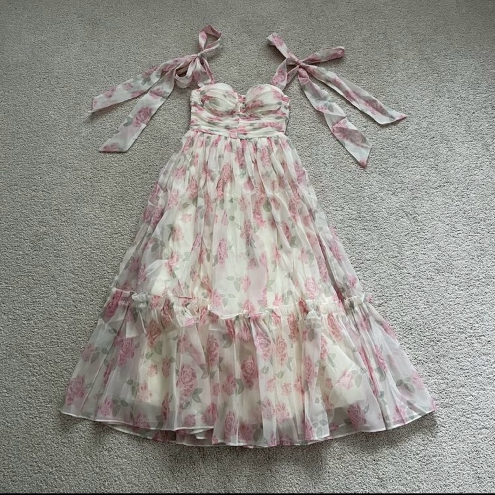 Floral Pink Midi Dress